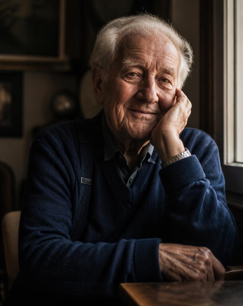 An elder resting by a window
